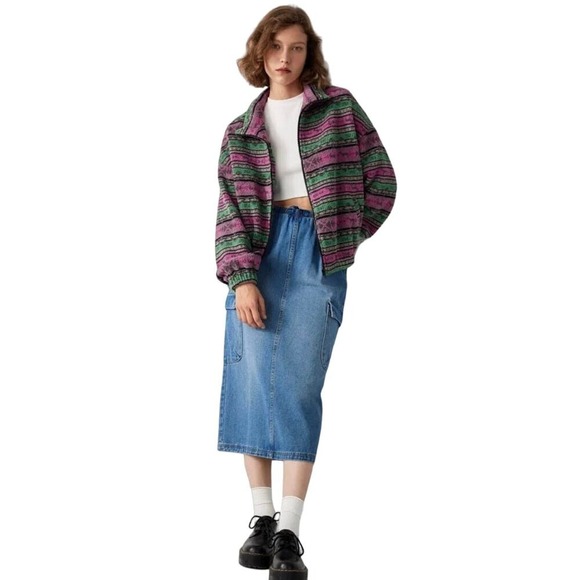 Cider Fleece Stand Collar Aztec Print Multicolor Jacket NWT - XL - Picture 2 of 14